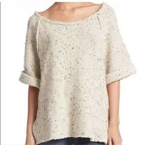 Free People Marsala Oversized Tweed Cream Sweater